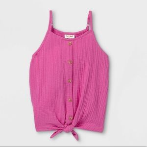 Bubble pink cotton tank top